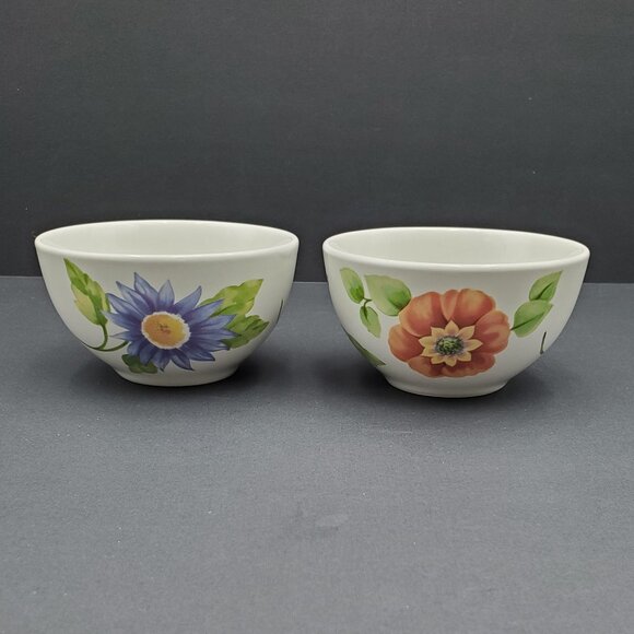 Pfaltzgraff Emma Dessert Bowls Colorful Floral Fruit Sauce Dip Bowls - Picture 2 of 8
